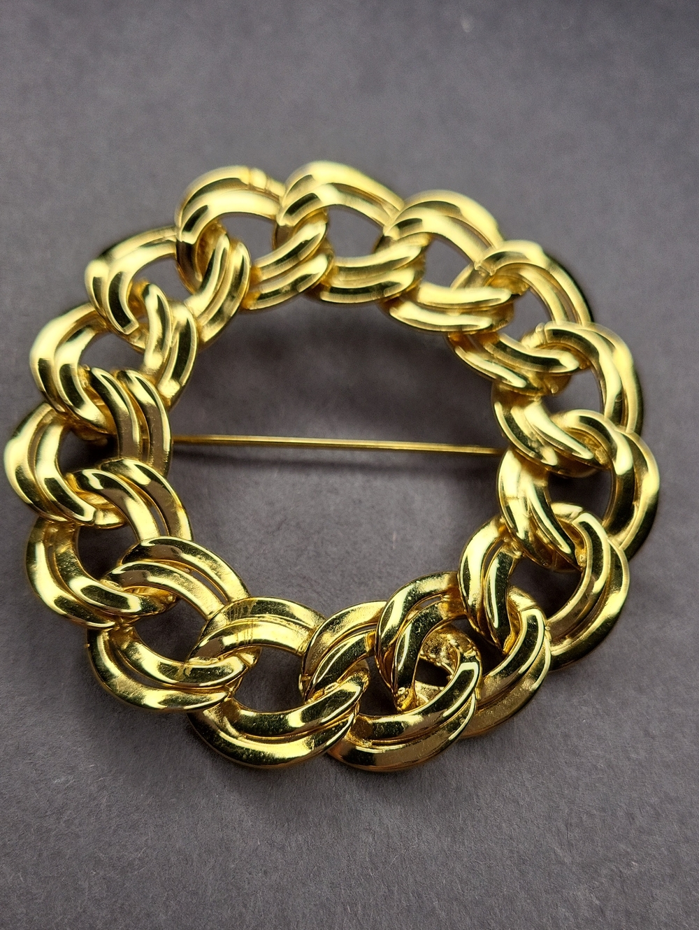 Monet Gold Chain Brooch